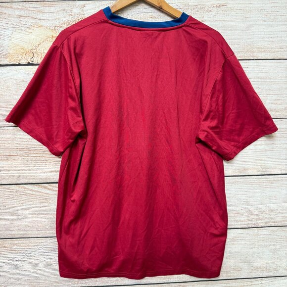 FC Barcelona Official Red Soccer Jersey XL Crest Logo V-Neck Tee Shirt Y2k - Picture 7 of 9